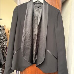 Brighton Black Satin-Trim Blazer
